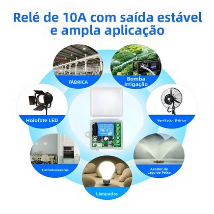 Imagem de Interruptor Mini Controle Remoto Sem Fio Universal 433Mhz Módulo Relé 12V 10A Para Motor Luz Portão