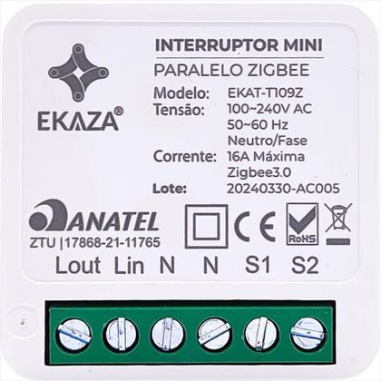 Imagem de Interruptor Mini Inteligente Zigbee Ekaza 1 Canal Paralelo