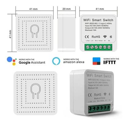 Imagem de Interruptor Mini Relé Wi-Fi Inteligente 16A Tuya Alexa JWCOM