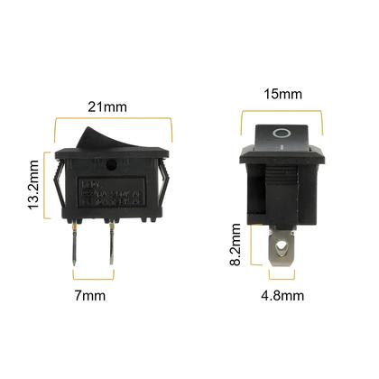 Imagem de Interruptor Mini Rocker 12V ON/OFF Pré-Cabeado 6A 250V 10A 125V AC DC Elétrico Para DIY