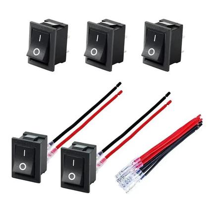 Imagem de Interruptor Mini Rocker 12V ON/OFF Pré-Cabeado 6A 250V 10A 125V AC DC Elétrico Para DIY