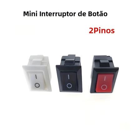 Imagem de Interruptor Mini Rocker Preto E Vermelho 15pcs SPST Snap-in AC 250V 3A 125V 6A 2 Pinos On-off