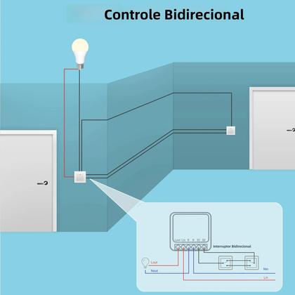 Imagem de Interruptor Mini Smart Wifi 16A Controle Sem Fio De 2 Vias Para Tuya Smart Life Alexa Google Home
