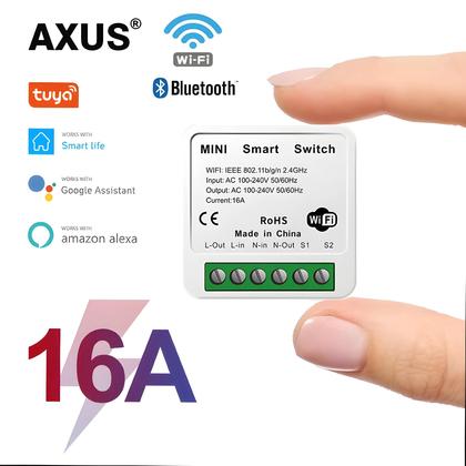Imagem de Interruptor Mini Smart Wifi 16A Controle Sem Fio De 2 Vias Para Tuya Smart Life Alexa Google Home