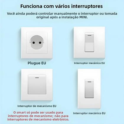 Imagem de Interruptor Mini Smart Wifi 16A Controle Sem Fio De 2 Vias Para Tuya Smart Life Alexa Google Home