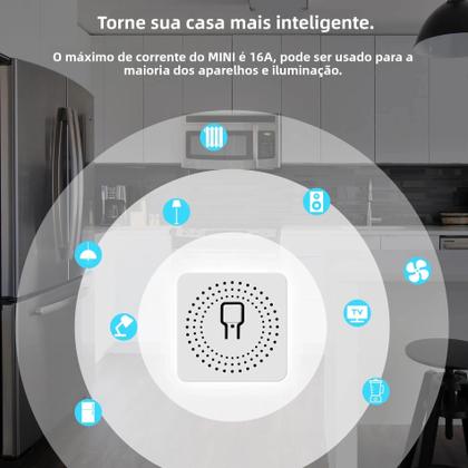 Imagem de Interruptor Mini Smart Wifi 16A Controle Sem Fio De 2 Vias Para Tuya Smart Life Alexa Google Home