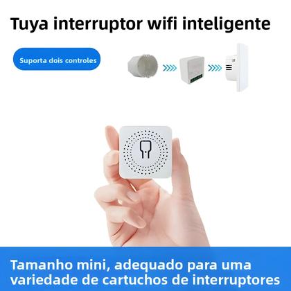 Imagem de Interruptor Mini WiFi Inteligente DIY Controle De 2 Vias Funciona Com Alexa Google Home Alice