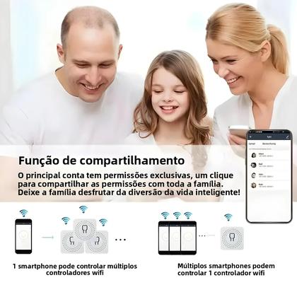 Imagem de Interruptor Mini WiFi Inteligente DIY Controle De 2 Vias Funciona Com Alexa Google Home Alice