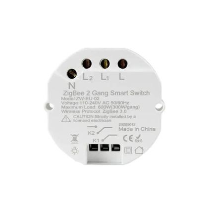 Imagem de Interruptor Mini Zigbee Inteligente 1 Gang 2 Gangs Controle Remoto Por Aplicativo Hub Tuya Alexa