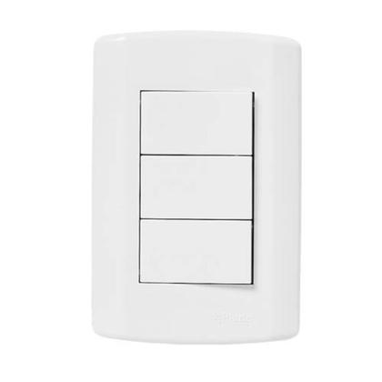 Imagem de Interruptor Modular Triplo Pluzi Branco 7205 10A: Controle e Versatilidade na Iluminação