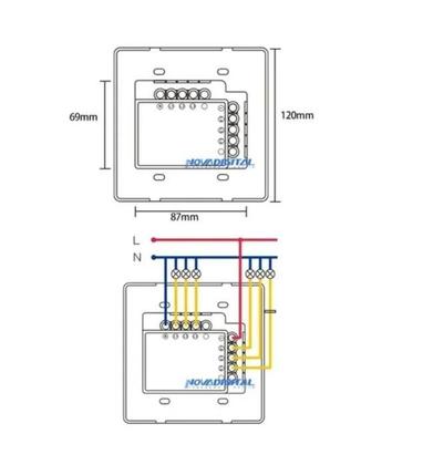 Imagem de Interruptor Nova Digital Branco 4 Botões Wifi E Rf 4X4