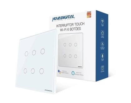 Imagem de Interruptor Nova Digital Branco 6 teclas Wifi e RF 4x4