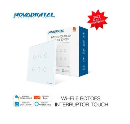 Imagem de Interruptor Nova Digital Branco 6 teclas Wifi e RF 4x4