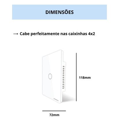 Imagem de Interruptor novadigital zigbee touch 1 botão e tomada