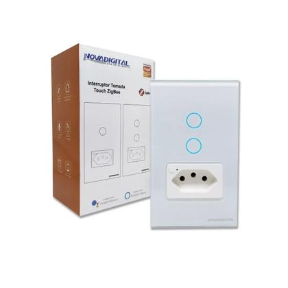 Imagem de Interruptor novadigital zigbee touch 2 botões e tomada