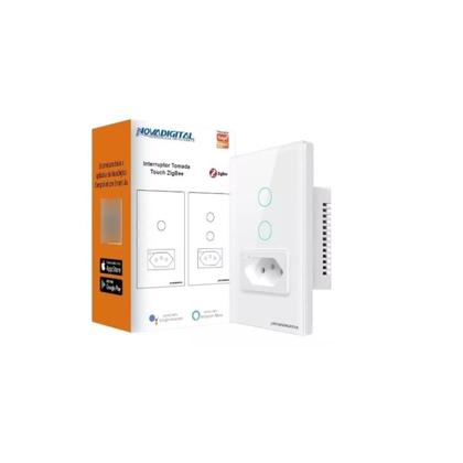 Imagem de Interruptor novadigital zigbee touch 2 botões e tomada