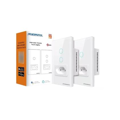 Imagem de Interruptor novadigital zigbee touch 2 botões e tomada