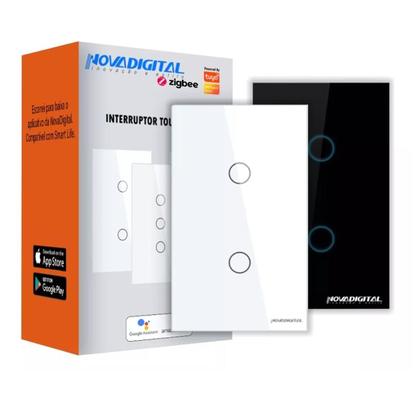 Imagem de Interruptor novadigital zigbee touch 2 botões