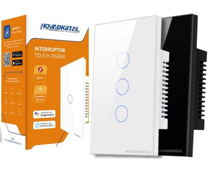 Imagem de Interruptor novadigital zigbee touch 3 botões