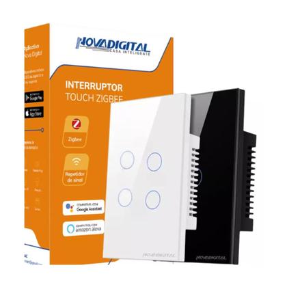 Imagem de Interruptor novadigital zigbee touch 4 botões