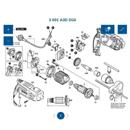 Imagem de Interruptor para Furadeira GSB 13 RE em 110V 160720034E BOSCH