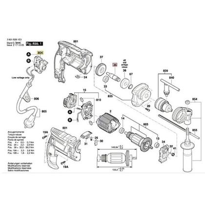 Imagem de Interruptor para Furadeira GSB 16 RE em 220 V 1607200270 BOSCH
