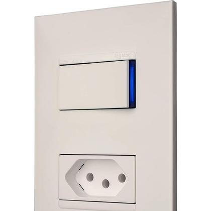 Imagem de Interruptor Paralelo de 10 Ampères e Tomada 2P+T de 20 Ampères 4x2 Branca - 615085BC - PIAL