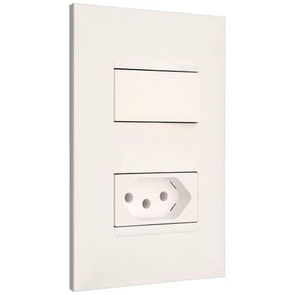 Imagem de Interruptor Paralelo e Tomada 2P+T de 10 Ampères 4x2 Branca - 615078BC - PIAL