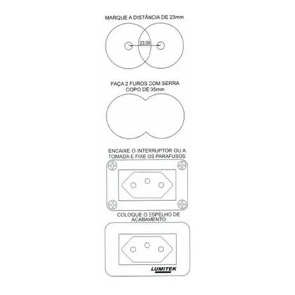 Imagem de Interruptor Paralelo P/moveis Mdf Margirius Preto 10a 250v