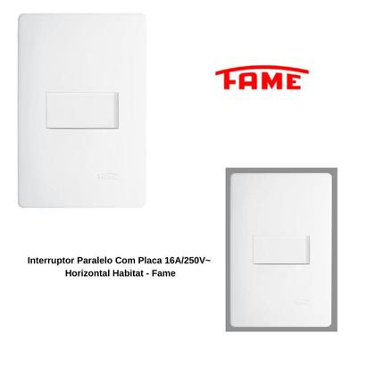 Imagem de Interruptor Paralelo Placa 16A/250V Horizontal Habitat Fame