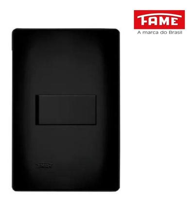 Imagem de Interruptor Paralelo Preto 16A/250V Com Placa Habitat Black - Fame