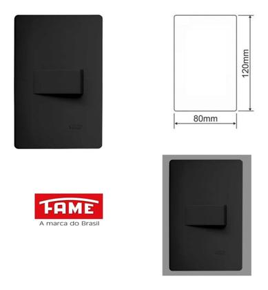 Imagem de Interruptor Paralelo Preto 16A/250V Com Placa Habitat Black - Fame