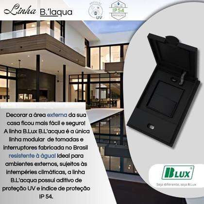 Imagem de Interruptor Paralelo Preto Prova Dagua Áreas Externa - B.lux