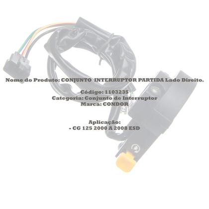 Imagem de Interruptor partida direito CG 125 2000 até 2008 ES/ESD