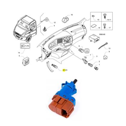 Imagem de Interruptor pedal freio - daily-ecoline 35s14/45s16/55c16/70c16 5801491456