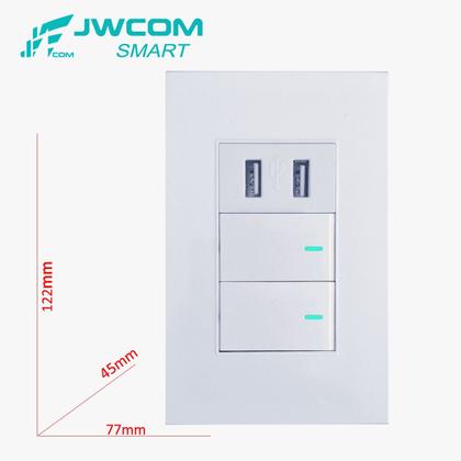 Imagem de Interruptor Premium Duplo De Parede Com Dupla Entrada USB