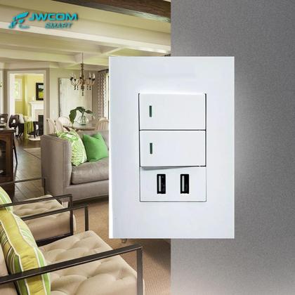 Imagem de Interruptor Premium Duplo De Parede Com Dupla Entrada USB