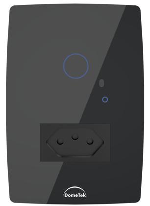 Imagem de Interruptor Preto Smart Touch Wifi Google Alexa 1 Tecla Tomada