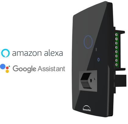 Imagem de Interruptor Preto Smart Touch Wifi Google Alexa 1 Tecla Tomada