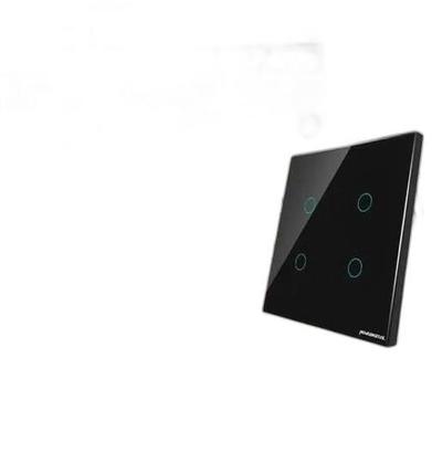 Imagem de Interruptor Preto Wifi 4 Botões Inteligente 4X4 Alexa Google