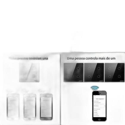 Imagem de Interruptor Preto Wifi 4 Botões Inteligente 4X4 Alexa Google