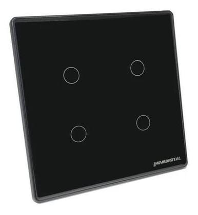 Imagem de Interruptor Preto Wifi 4 Botões Inteligente 4X4 Google