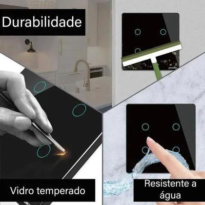 Imagem de Interruptor Preto Wifi 4 Botões Inteligente 4X4 Google