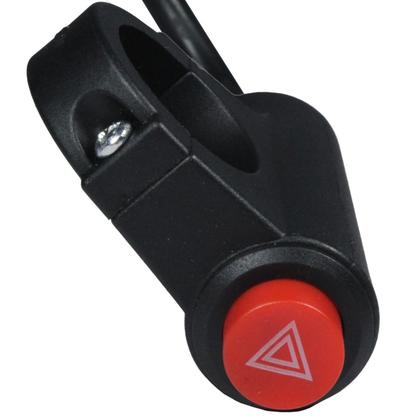 Imagem de Interruptor punho botão pisca alerta universal carro moto 3 fios com suporte de fixação