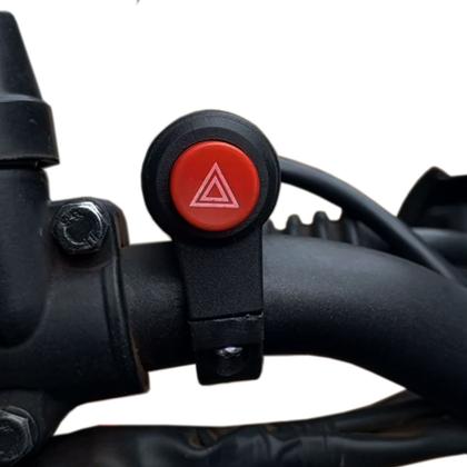 Imagem de Interruptor punho botão pisca alerta universal carro moto 3 fios com suporte de fixação