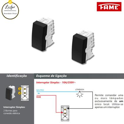 Imagem de Interruptor Quadruplo 2 Simples E 2 Paralelo 4x4 - Preto