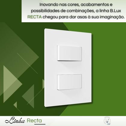 Imagem de Interruptor Recta 2 Teclas Simples Distanciado Com Placa Branca - B.Lux