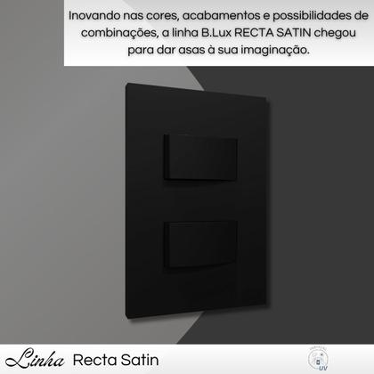 Imagem de Interruptor Recta Satin 2 Tecla Simples Distanciados com Placa Black - B.Lux