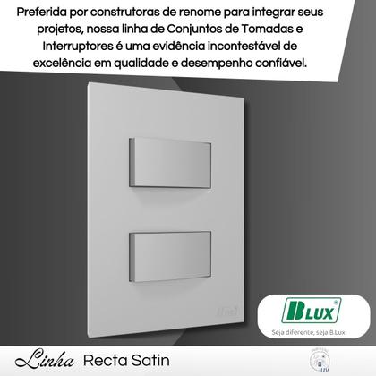 Imagem de Interruptor Recta Satin 2 Tecla Simples Distanciados Com Placa Prata - B.Lux