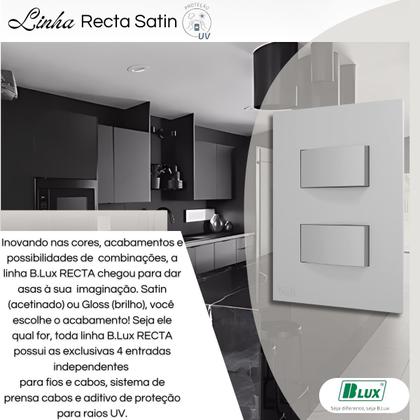 Imagem de Interruptor Recta Satin 2 Tecla Simples Distanciados Com Placa Prata - B.Lux
